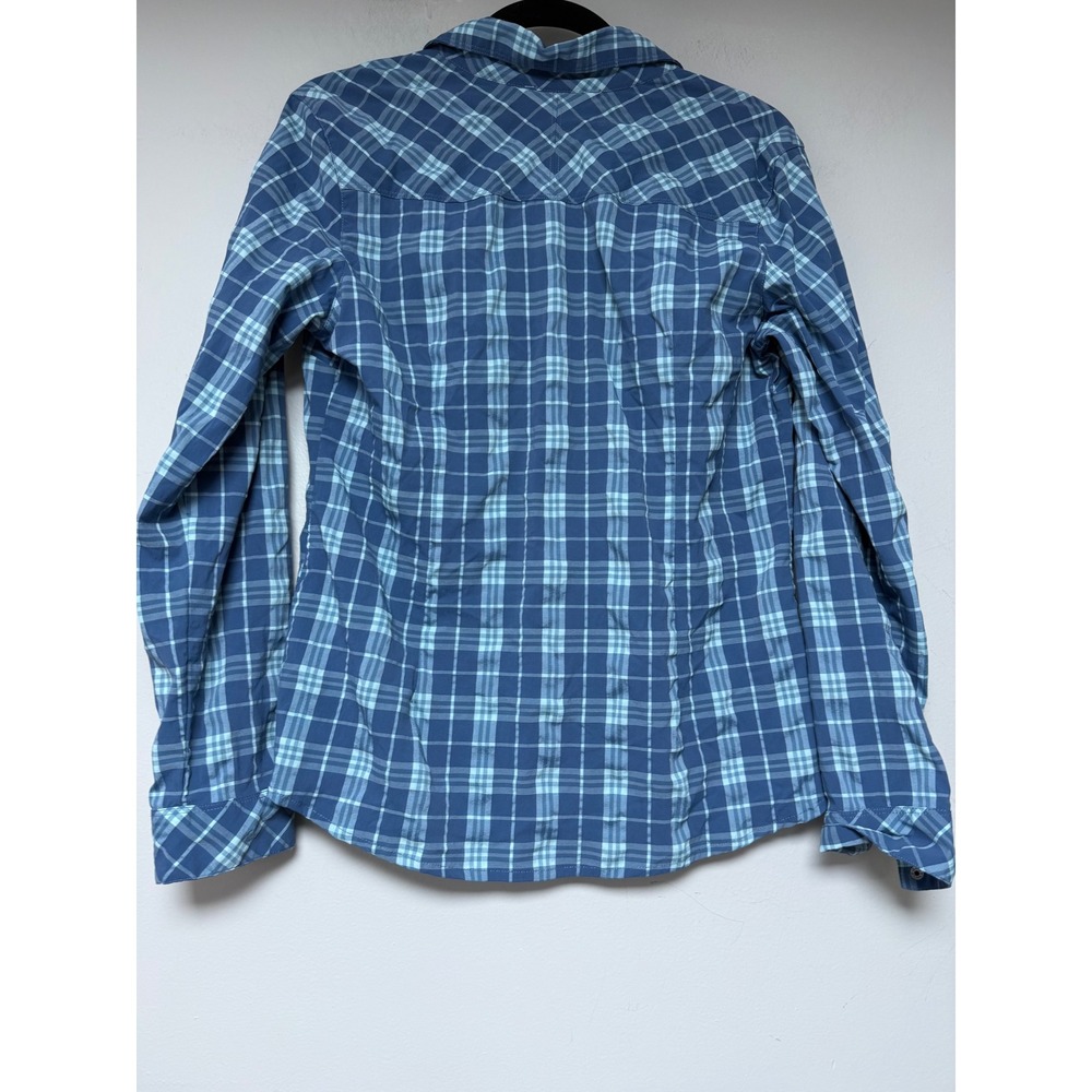 REI Plaid Long Sleeve‎ Button Up Shirt Women's Medium Blue Green Outdoor Casual - Picture 5 of 6
